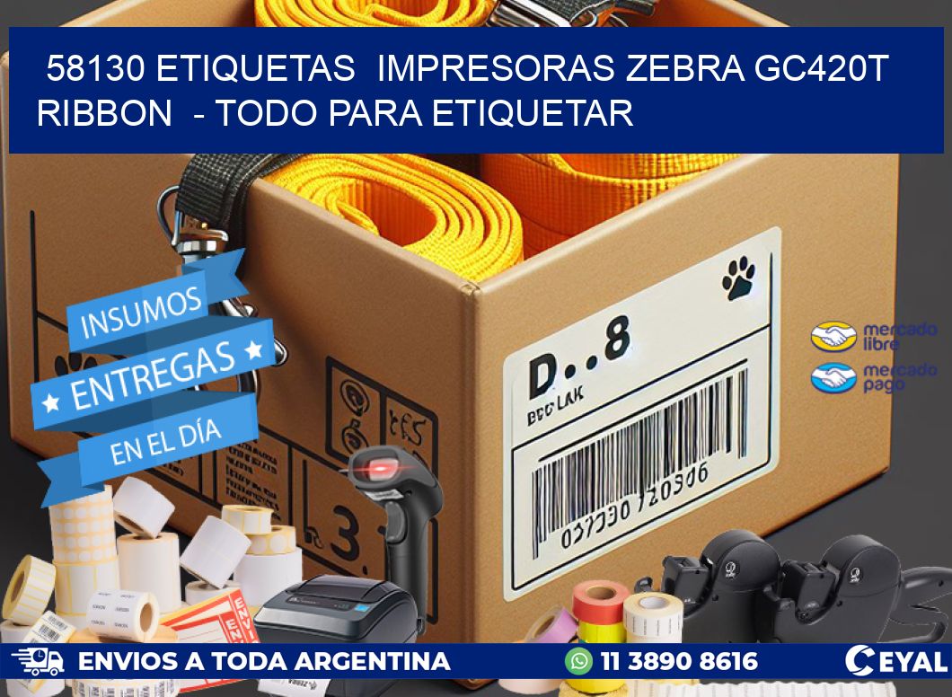 58130 etiquetas impresoras zebra gc420t ribbon - Todo para Etiquetar