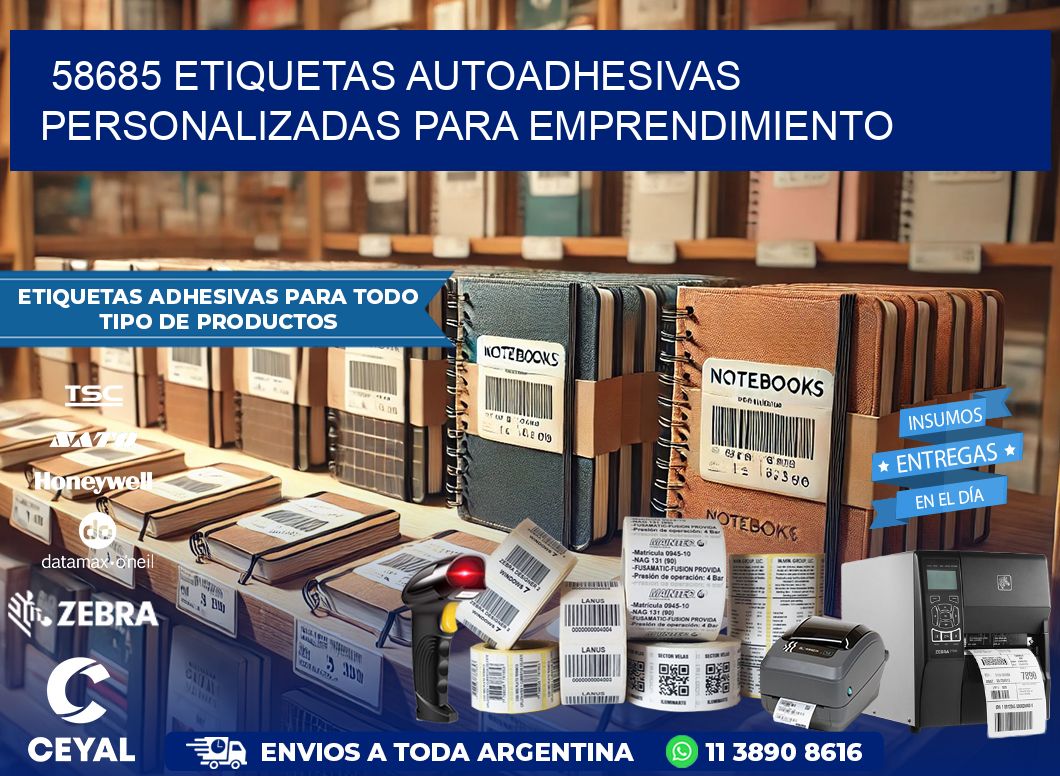 58685 etiquetas autoadhesivas personalizadas para emprendimiento