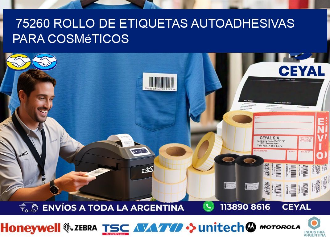 75260 rollo de etiquetas autoadhesivas para cosméticos