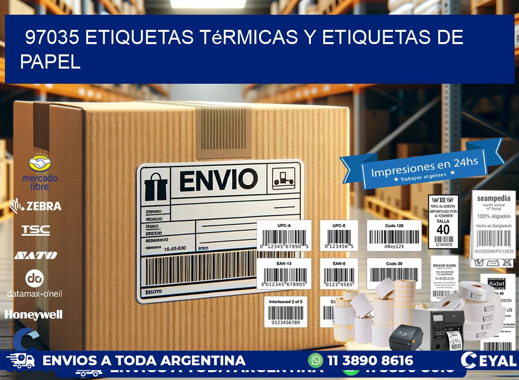 97035 etiquetas térmicas y etiquetas de papel