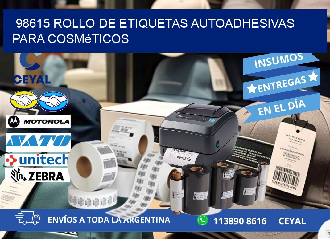 98615 rollo de etiquetas autoadhesivas para cosméticos