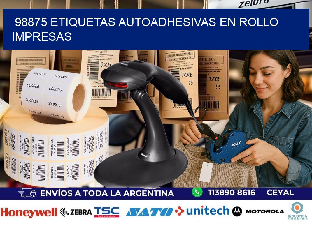 98875 Etiquetas autoadhesivas en rollo impresas