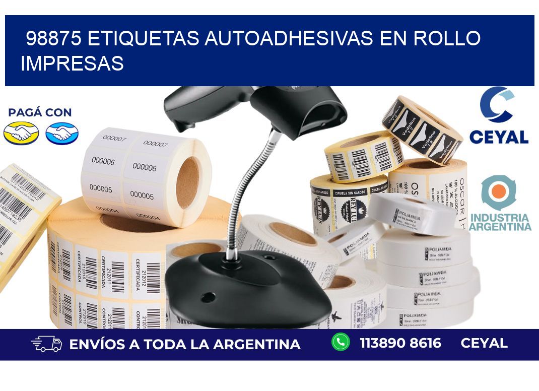 98875 Etiquetas autoadhesivas en rollo impresas