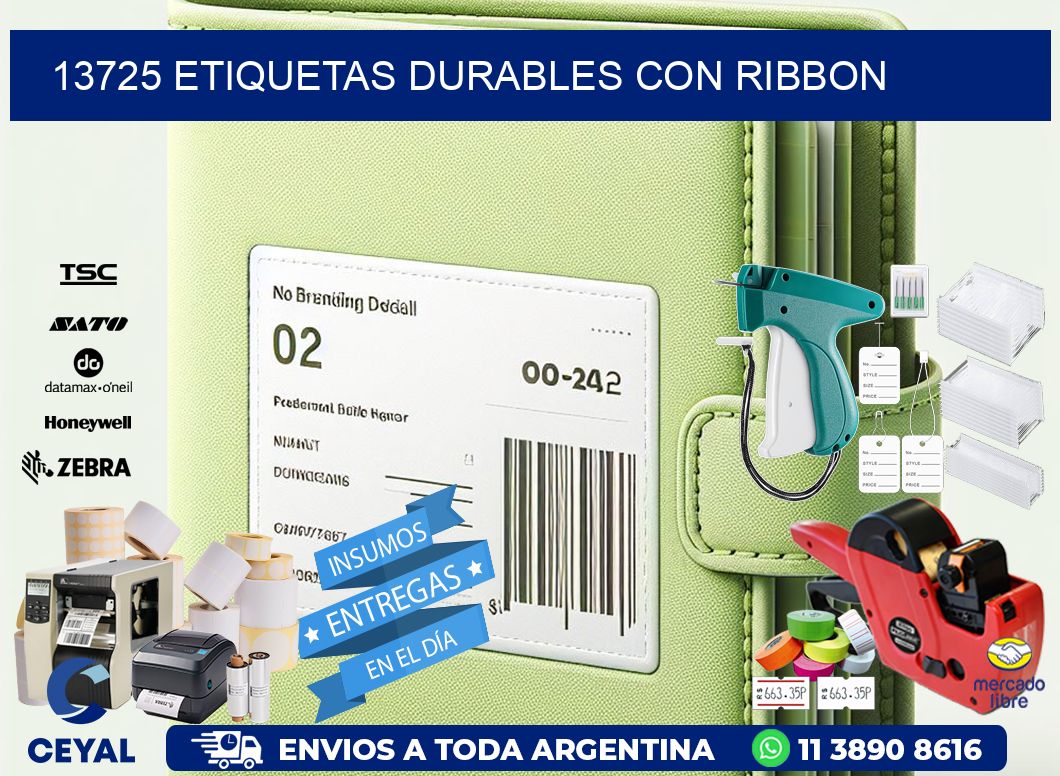 13725 etiquetas durables con ribbon