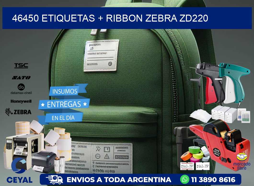 46450 etiquetas + ribbon zebra zd220
