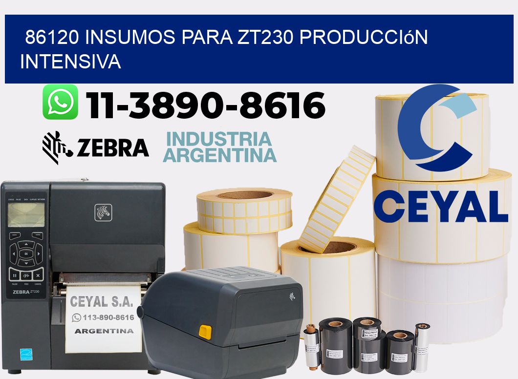 86120 insumos para zt230 producción intensiva