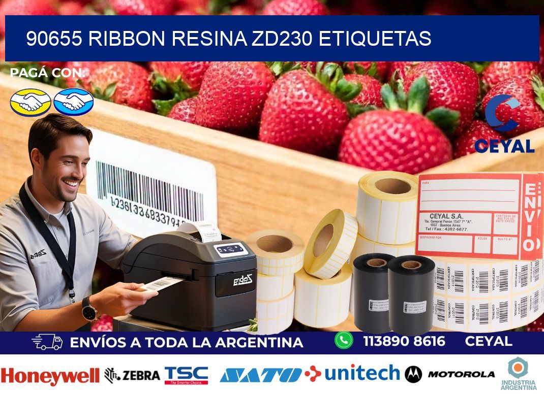 90655 ribbon resina zd230 etiquetas