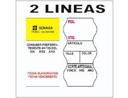 Etiquetas dos líneas para etiquetadora manual